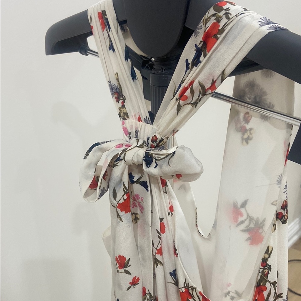 Club Monaco Floral Print Midi Dress in Pure Silk - Picture 4 of 12